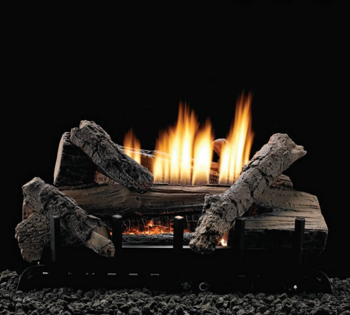 Whiskey River Refractory Log Set with Contour Burner Ventless 18” - Propane Gas